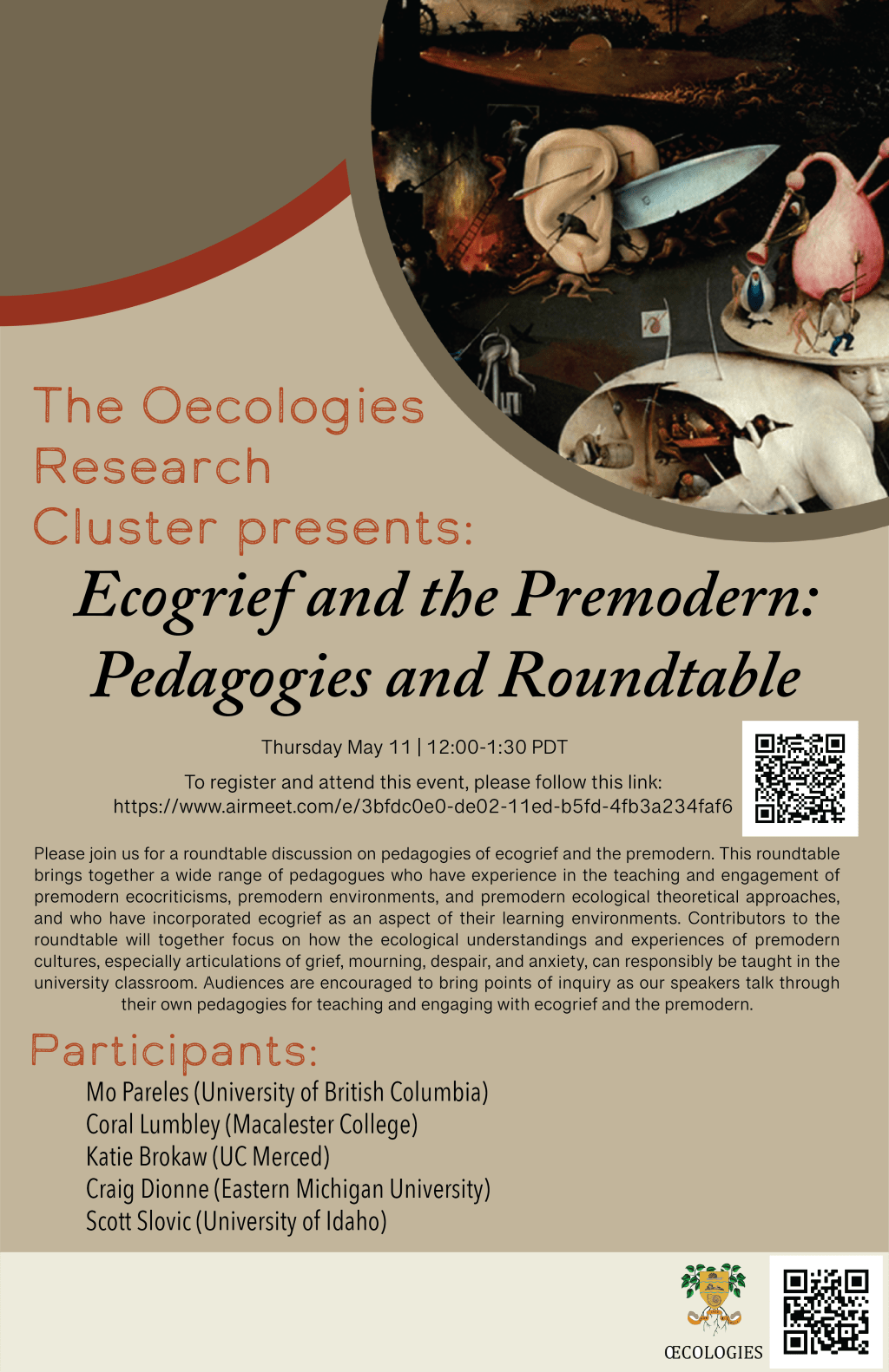 Ecogrief and the Premodern: Pedagogies and&nbsp;Roundtable